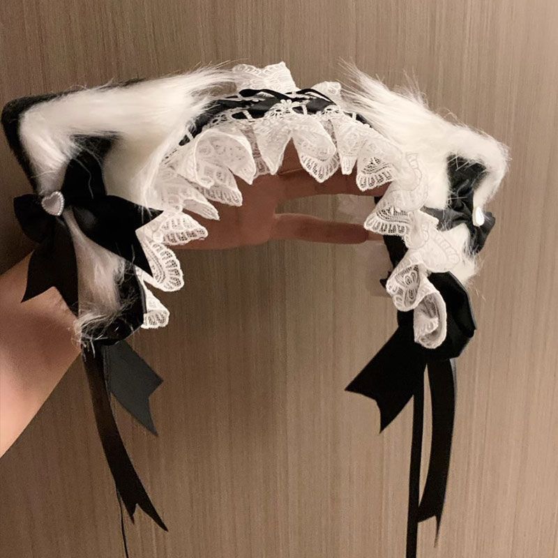 洛丽cosplayplay 猫耳发 lobular 猫 เนื่องจากสไตล์จีน 耳发带KC headdress发夹发饰发带อุปกรณ์เสริมผมคอสเพลย์แมวหูผม Hoo