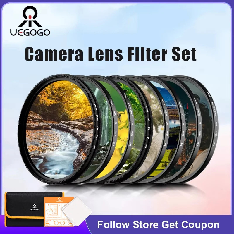 Must-Have Camera Filter Set Uv/cpl/nd/star Line/black Mist Len Filters 52 55 58 62 67 72 77 82mm Fil