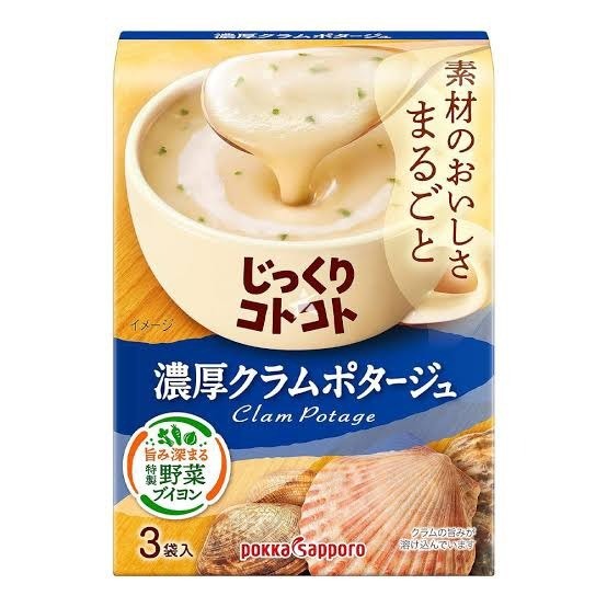 ฉลากไทย Pokka Sapporo Jikkuri Kotokoto Clam Potage ซุปครีมหอย ขนาด 53.4 g.