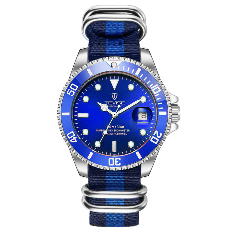 Swiss TEVISE TEVISE Luminous Water Ghost อัตโนมัตินาฬิกาผู้ชายนาฬิกาผู้ชายผู้ชายนาฬิกา