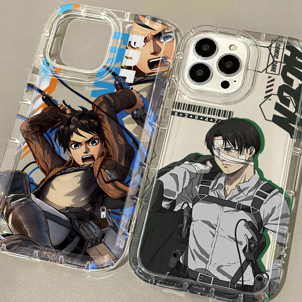 การ์ตูนโจมตีบนTitan Eren Jaeger MikasaปลอกสําหรับApple iPhone 17 Air 16 15 14 13 12 Mini 11 Pro Max 