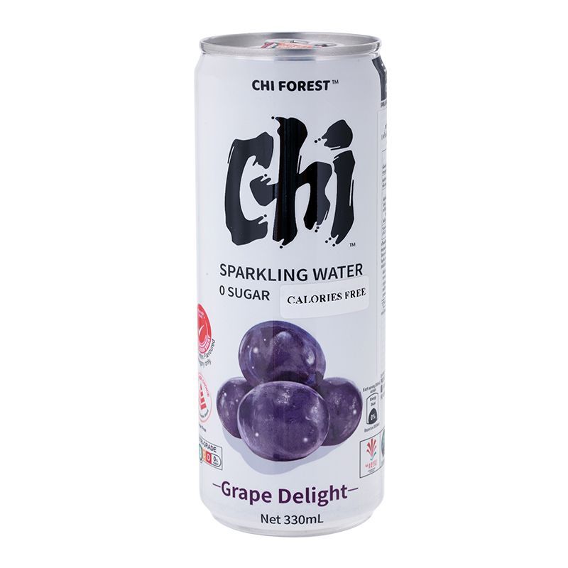 ชิฟอเรสต์สปาร์คลิ่งวอเตอร์เกรฟดีไลท์ไม่มีน้ำตาล 330มล. ChiForest Sparkling Grape330ml [หมายเลขบาร์โค้ด 6970399925618]
