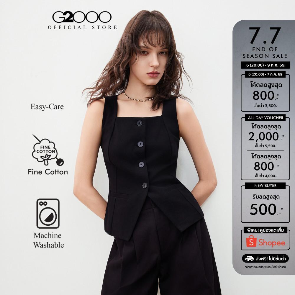 G2000 เสื้อเบลาส์สำหรับผู้หญิง ทรง Loose/not fitted รุ่น 5624346099 BLACK