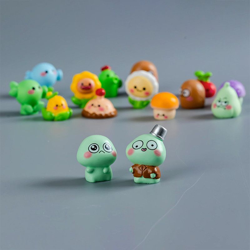 ❤❤❤❤✨Creative Miniature Plants vs.Zombies น่ารักเครื่องประดับขนาดเล็ก Healing Scene Workplace อุปกรณ