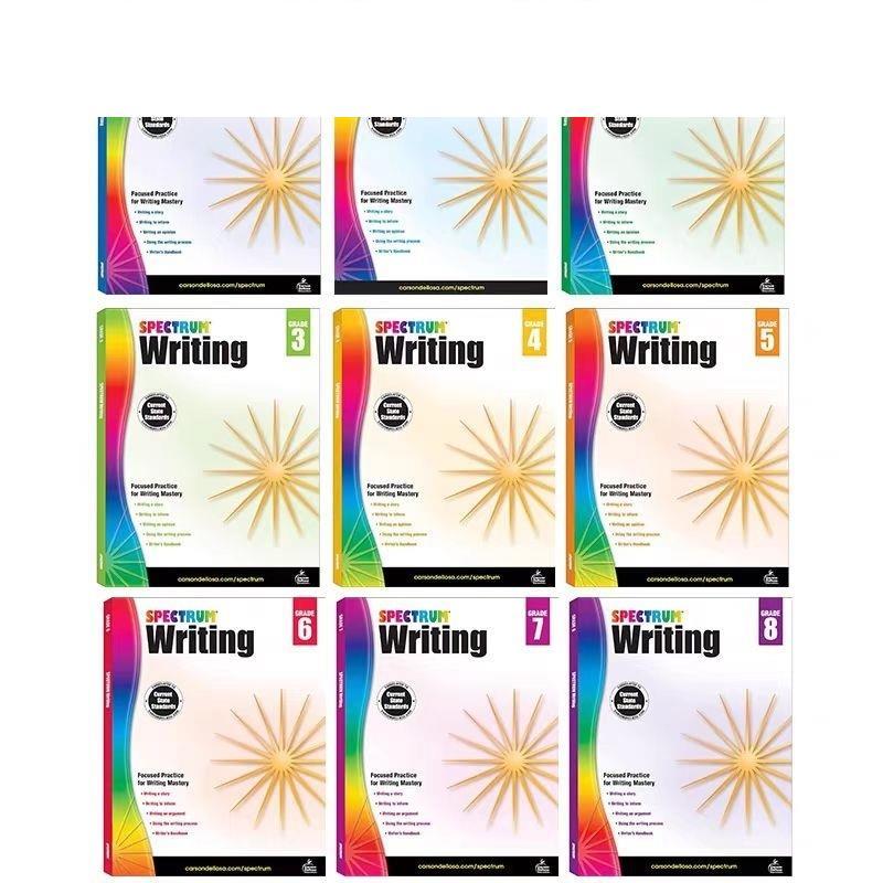 Kk168 .Spectrum Writing Grade K/1/2/3/4/5/6/7/8 . หนังสือตําราเด็กนักเรียนชั้นประถมศึกษา
