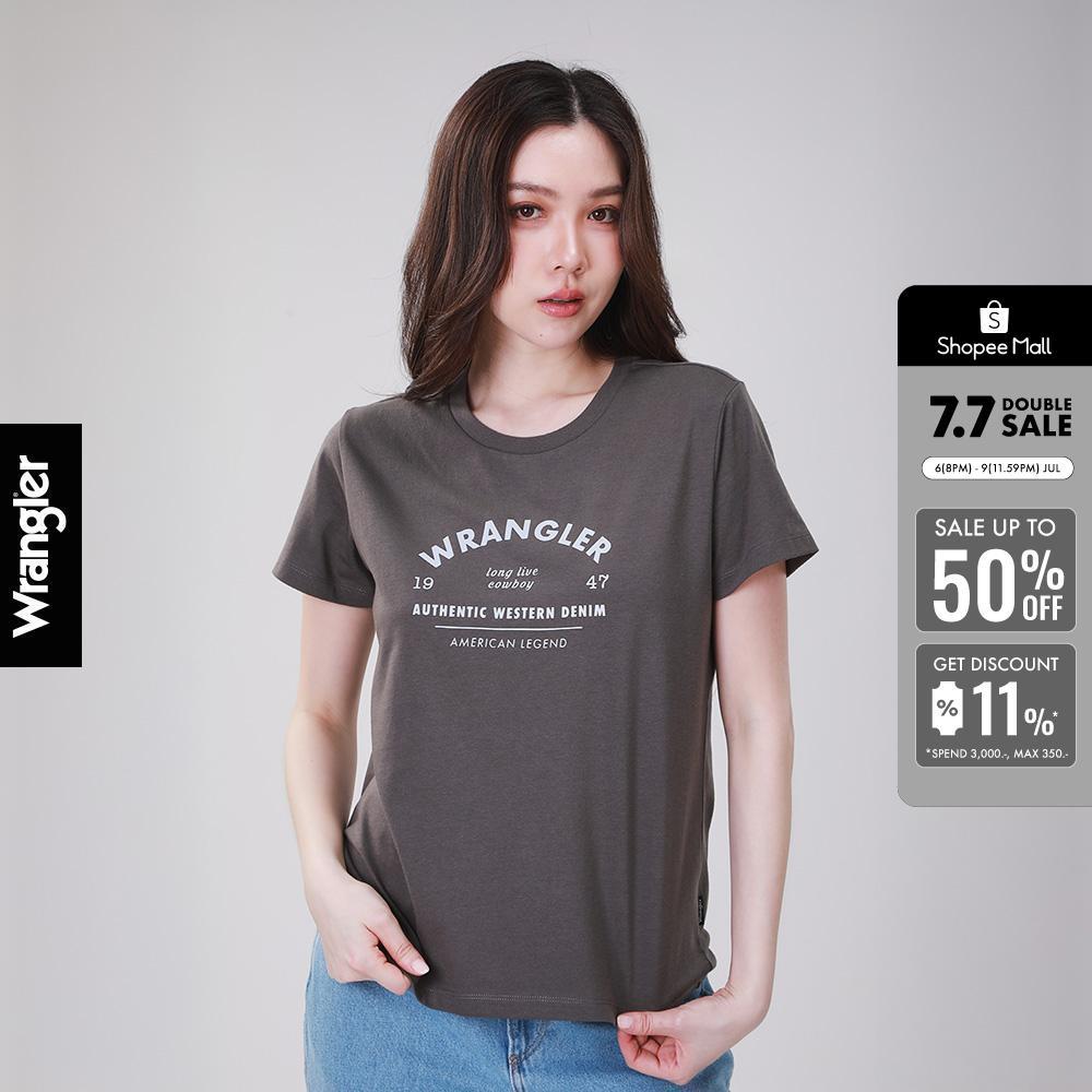 WRANGLER เสื้อยืดแขนสั้นผู้หญิง รุ่น WR S426WTSSF30 สีเทา