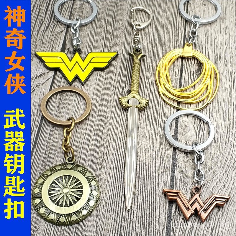 Wonder Woman Merchandise พวงกุญแจ Vulcan Power Shield Mantra ชุดเชือกอุปกรณ์พวงกุญแจจี้ MKHQ