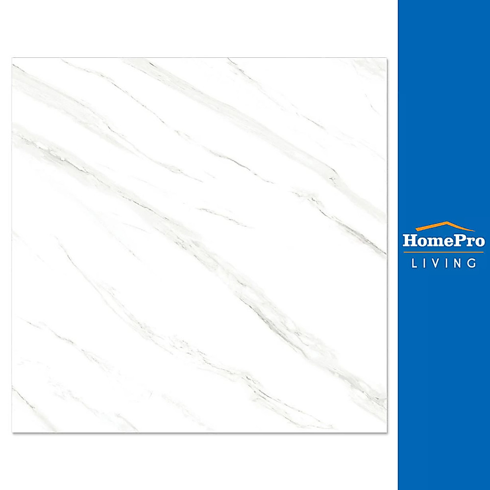 TARA กระเบื้องพื้นพอร์ซเลน 60x60 ซม. มูนไลท์ ไวท์ 1.44M2 จัดส่งโดย HomePro