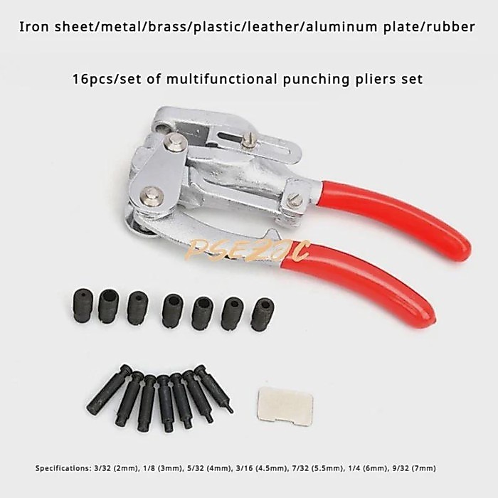 16pcs/set of Sheet Metal Stainless Steel Iron Sheet Leather Plastic Multifunctional Manual Punching
