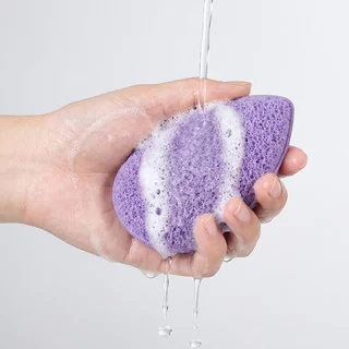 KVY Finger Cot Cleansing Sponges 2pcs #Purple ฟองน้ำล้างหน้า 2 ชิ้น สีม่วง เควีวาย ทำความสะอาดเข้าถึงทุกซอกมุม.