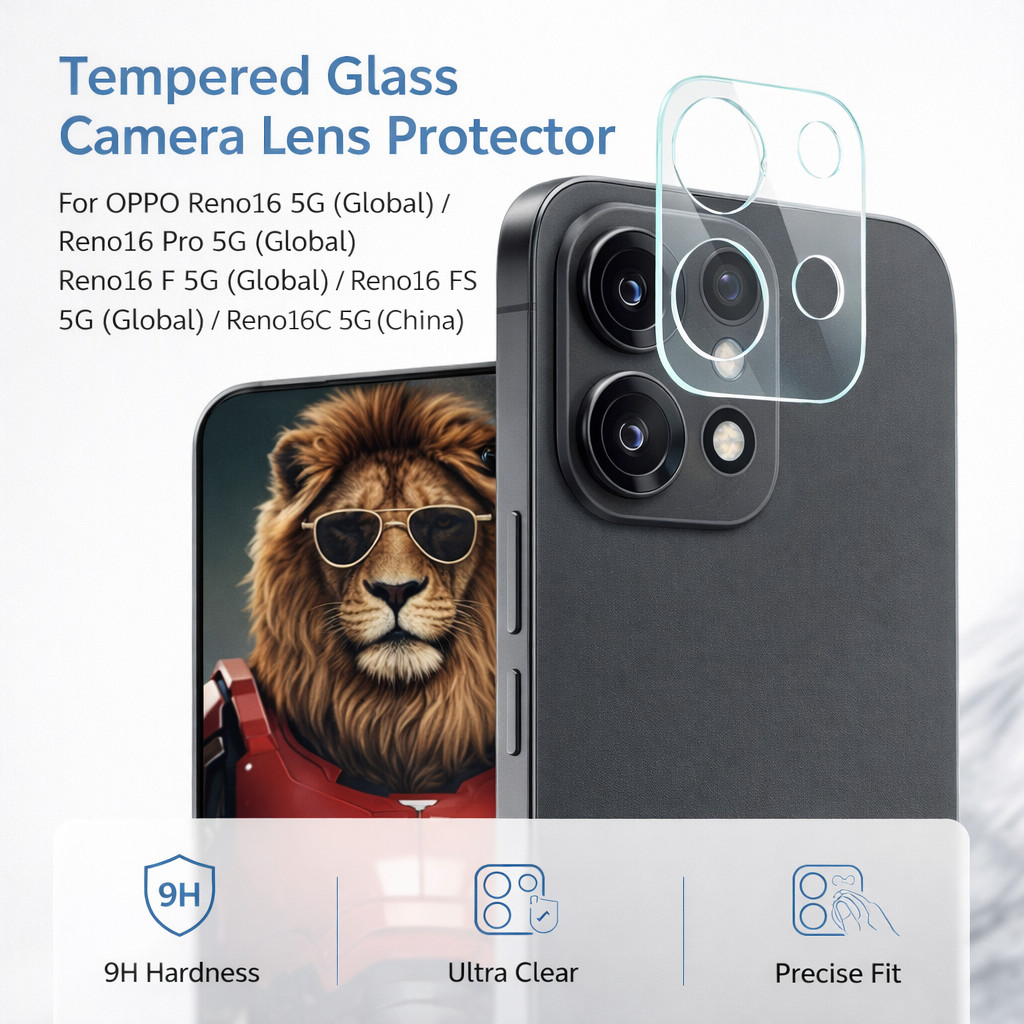 เลนส์กล้องสําหรับ OPPO Reno 16 Pro Reno16 F FS 16C 5G Global HD Clear ความแข็ง 9H LS0003