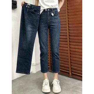 GHAOHES 👖กางเกงยีนส์ยืดหยุ่น ทรงเอวสูงกระชับหน้าท้อง ยืดได้ดี กางเกงรัดรูป ไซส์ใหญ่ #V13#6688-6689