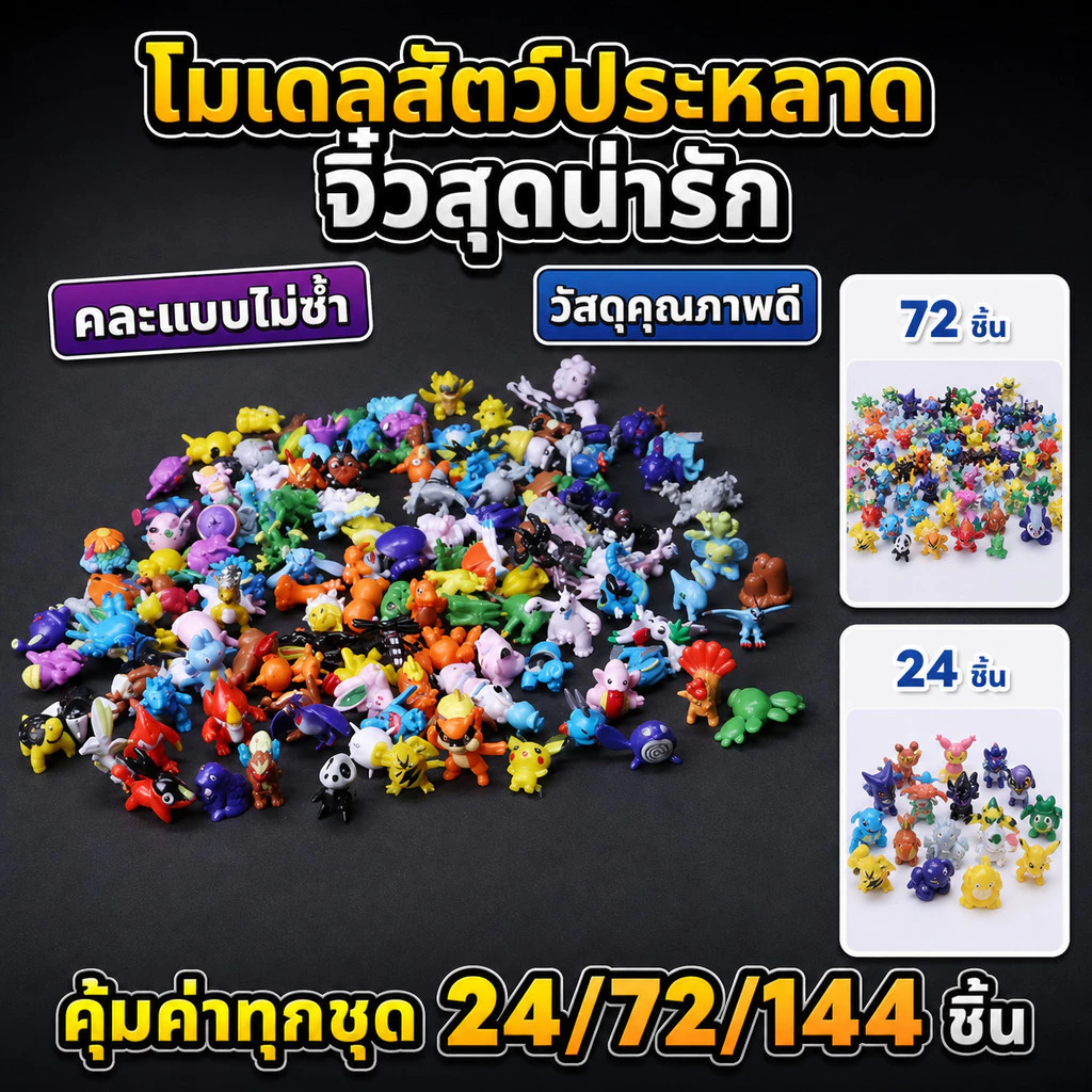 โมเดลฟิกเกอร์ โปเกม่อน ปิกาจู 144 แบบ ขนาด 2-3 ซม ของขวัญวันเกิด เครื่องประดับตุ๊กตา สําหรับเด็ก