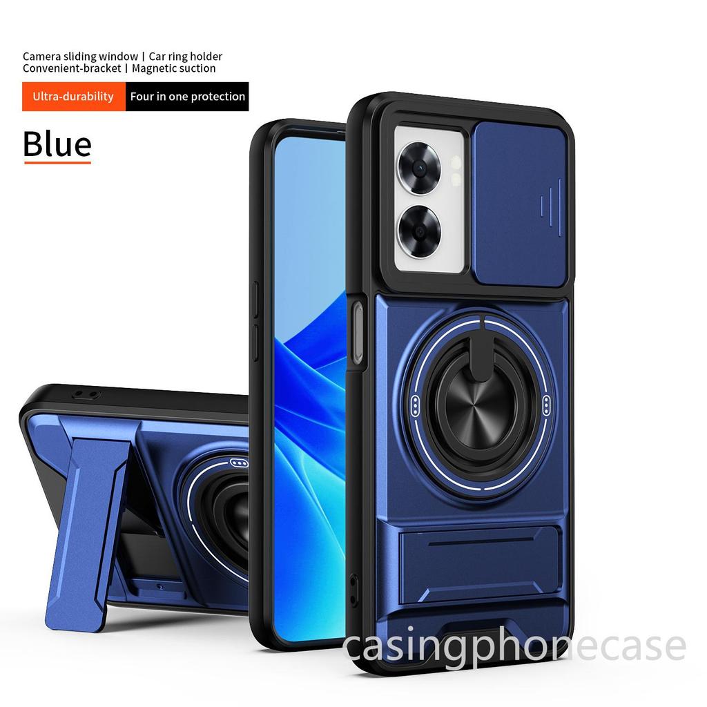 เคสโทรศัพท์สําหรับ OPPO A6X A6 A6Pro A6S A6T A6TPro Pro ST X 4G 5G 2026 สไลด์เลนส์กล้องกันกระแทกแม่เหล็กพับผู้ถือเกราะทหารกล้องกลับฝาครอบป้องกัน