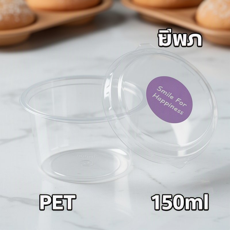 ถ้วยพุดดิ้ง PET ใส พร้อมฝา 150ml 50 ใบ ถ้วยโยเกิร์ต รูปที่ 4