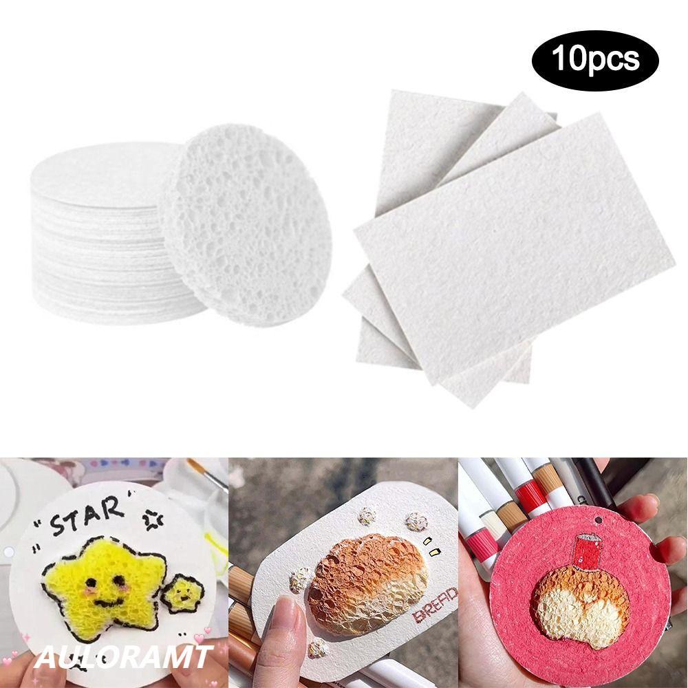 AULORAMT 10 ชิ้น Puffy Texture กระดาษ, หัตถกรรมโฟม Texture ภาพวาดกระดาษ, มัลติฟังก์ชั่นของเล่นเพื่อก