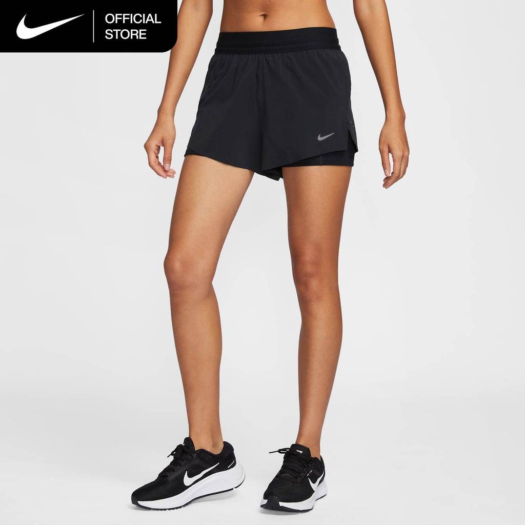 Nike Women's Swift Mid-Rise 2-in-1 Running Shorts - Black [HJ5377-010]