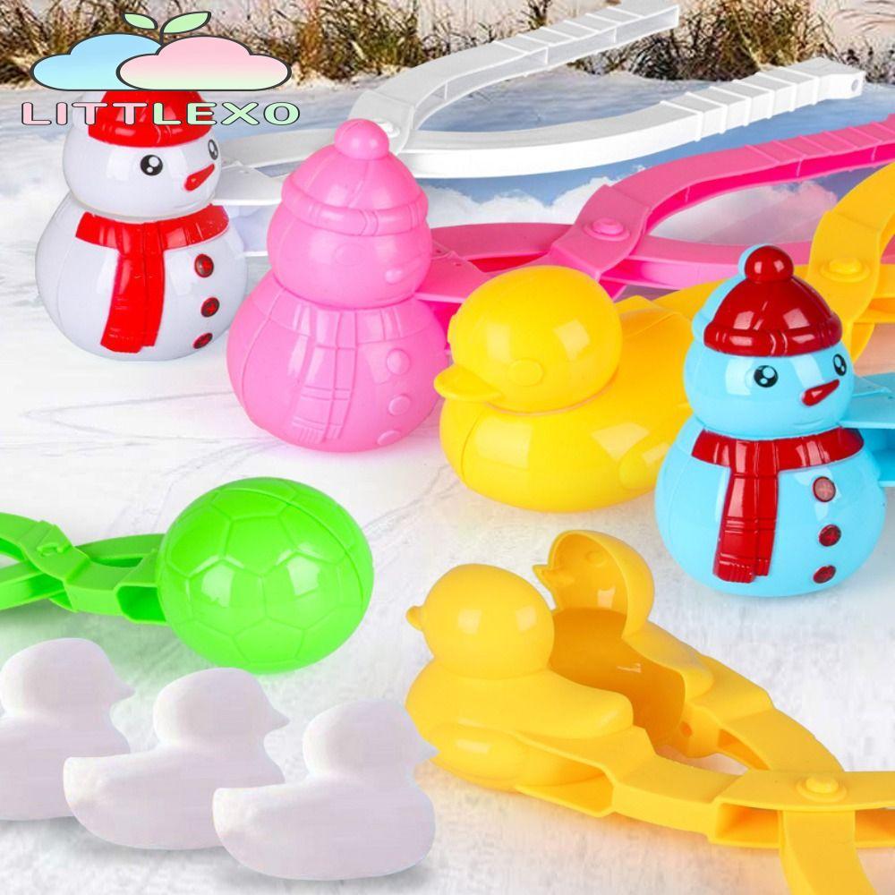 LITTLEX Snowball Maker คลิป, Multistyles หัวใจพลาสติกเกล็ดหิมะเป็ดรูปร่างคลิปแหนบ,ต่อสู้กลางแจ้งกีฬาของเล่นสําหรับเด็กผู้ใหญ่