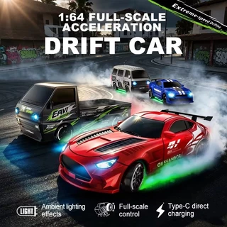 ใหม่ 1/64 Mini Drift รถคันเร่งเต็มรูปแบบเดสก์ท็อปรีโมทคอนโทรล 4WD Racing Micro Card Van GTR รุ่นของเล่นเด็กของขวัญ