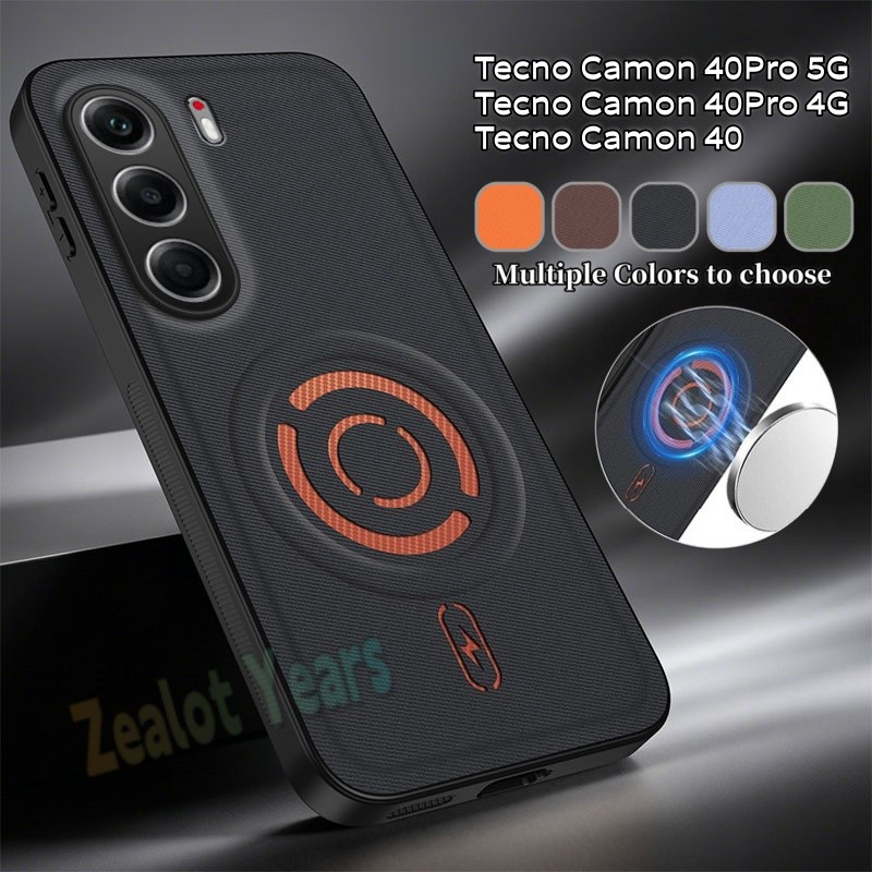 ปลอกสําหรับ Tecno Camon 40 Pro 5G Camon 40Pro Camon40 4G Magnetic Tech ผ้ากรณีกันกระแทกปกหลัง