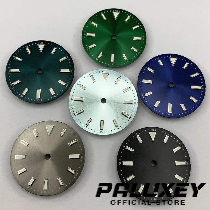 PALUXEY 28.5 มม.ปราศจากเชื้อ Dial สีขาวสีดําสีฟ้าสีเขียวนาฬิกา Dial นาฬิกา Faces สําหรับ NH35 NH36 P