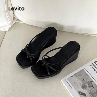 Lovito วันหยุด รองเท sandal แบบ Classic และรองเท้าแตะเรียบง่ายสำหรับผู้หญิง LFA91159