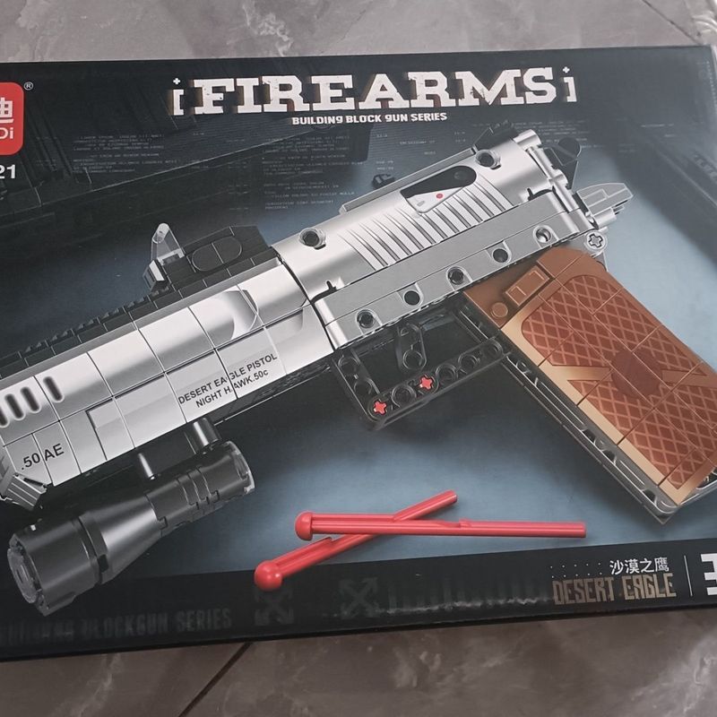 Mini การศึกษาประกอบ Desert Eagle Building Blocks Gatling ของเล่นเด็กของขวัญวันเกิดเด็กชาย/7.13a