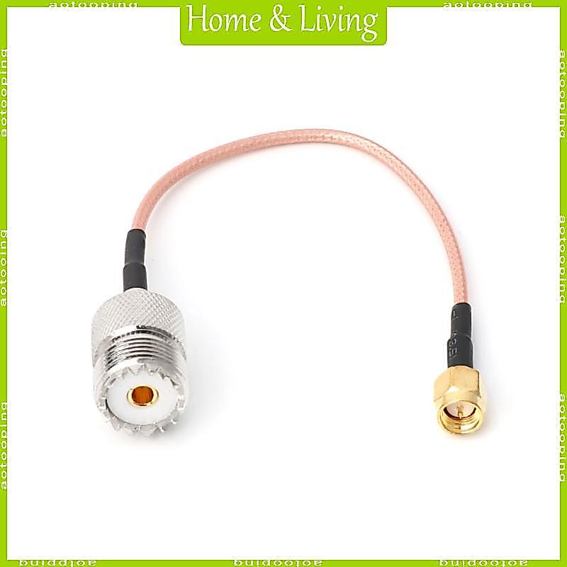 AOTOO RG316 สายจัมเปอร์ Pigtail UHF SO239 หญิง PL259 ถึง SMA ชายปลั๊ก Crimp Adapter