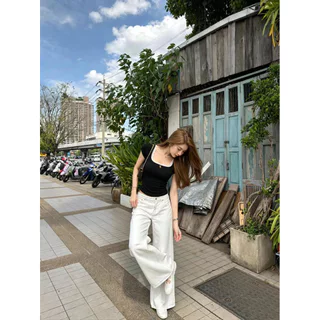 Fariy🍒คลังสินค้าพร้อม🍒 เสื้อยืดแขนสั้นคอเว้าแต่งลูกไม้สุดเซ็กซี่สไตล์สาวไทยฤดูร้อน 26