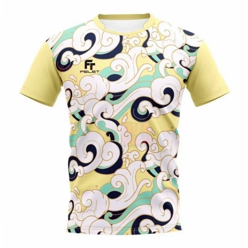 Sports Beige Round Neck T-Shirt Baju Sublimated Microfiber 3D Printed T-Shirt Jersey Top UnisexXS-6X