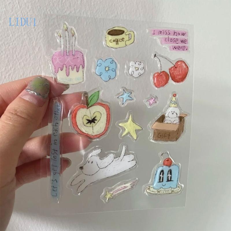 LIDU1 การ์ตูนสัตว์เล็กแฟชั่น 3D สติกเกอร์พลาสติก Decals สําหรับตกแต่ง Gadgets Electronics กันน้ํา Ea