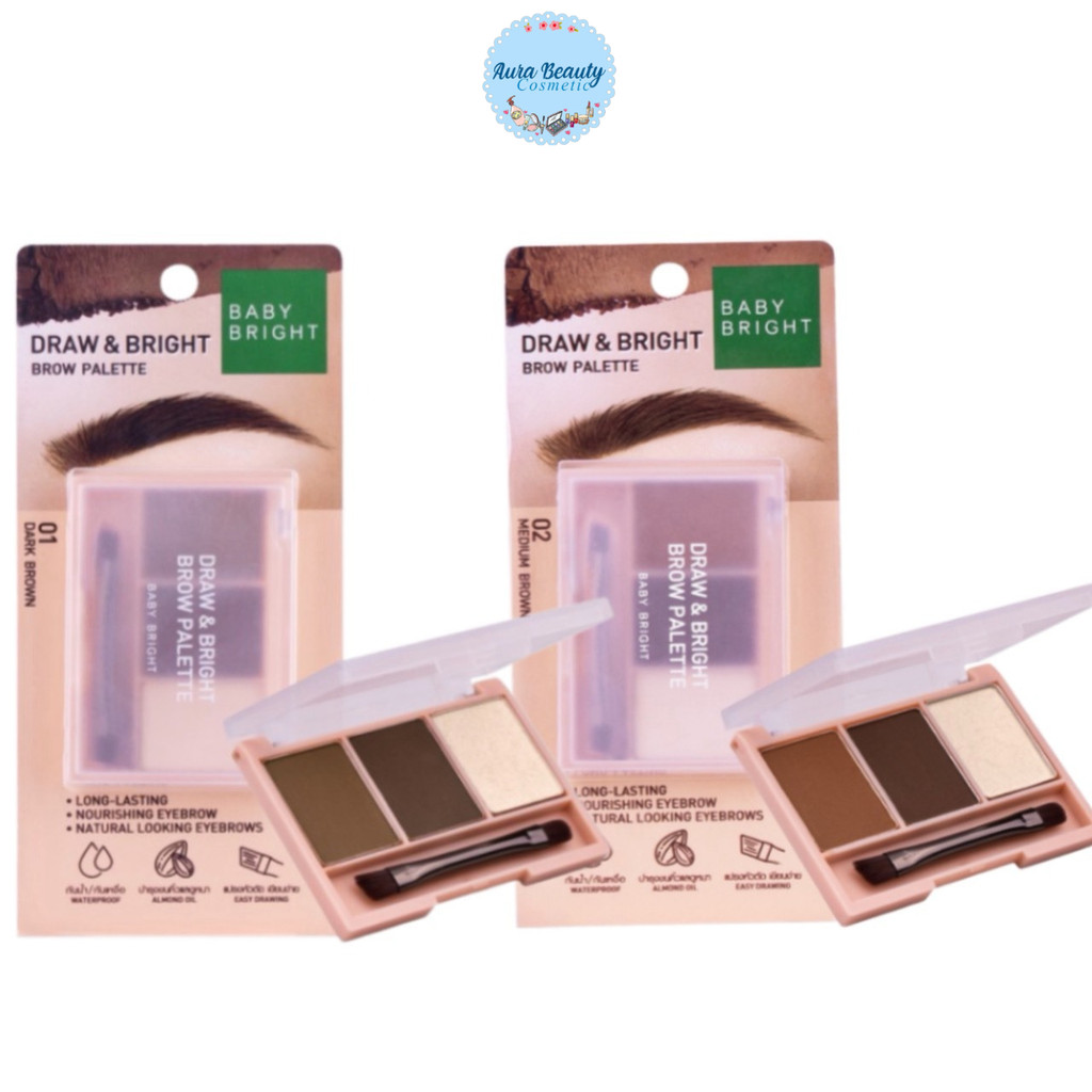 เบบี้ ไบร์ท Baby Bright Draw & Bright Brow Palette 0.86g X 3colors พาเลทคิ้ว