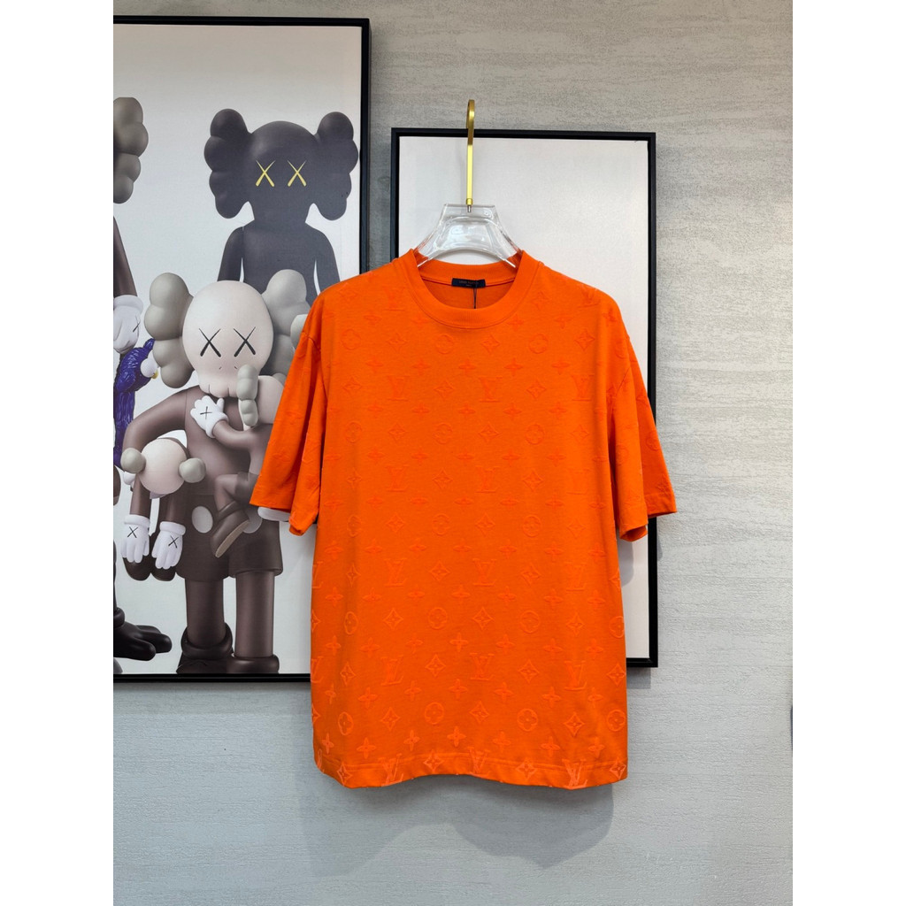 LOUIS VUITTON/LV/2026 ต้นฤดูใบไม้ผลิสไตล์ใหม่เสื้อยืดแขนสั้นผู้ชายผู้หญิงคู่สไตล์ Street ลําลองขนาดใ