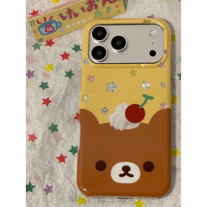 Star Cherry Rilakkuma เหมาะสําหรับ iPhone 17 16 15 14 13 12 11 Pro Max Plus Air XSMAX XR XS X เคสโทรศัพท์