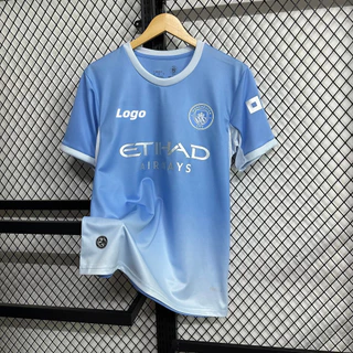 2026/27 Manchester City Men's Home Short Sleeve Football Shirt T-Shirtผ้าCotton 100% ผ้าคอตตอน