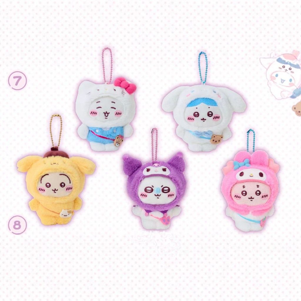 น่ารัก Jiikawa Usaqi แปด Melody Sanrio ชุดของเล่นตุ๊กตากระเป๋าจี้พวงกุญแจ