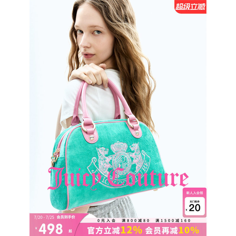 Juicy Couture Juicy Couture กระเป๋าถือหญิง 26 ฤดูร้อนสไตล์ใหม่กํามะหยี่กระเป๋าสะพายข้างกระเป๋าโบว์ลิ