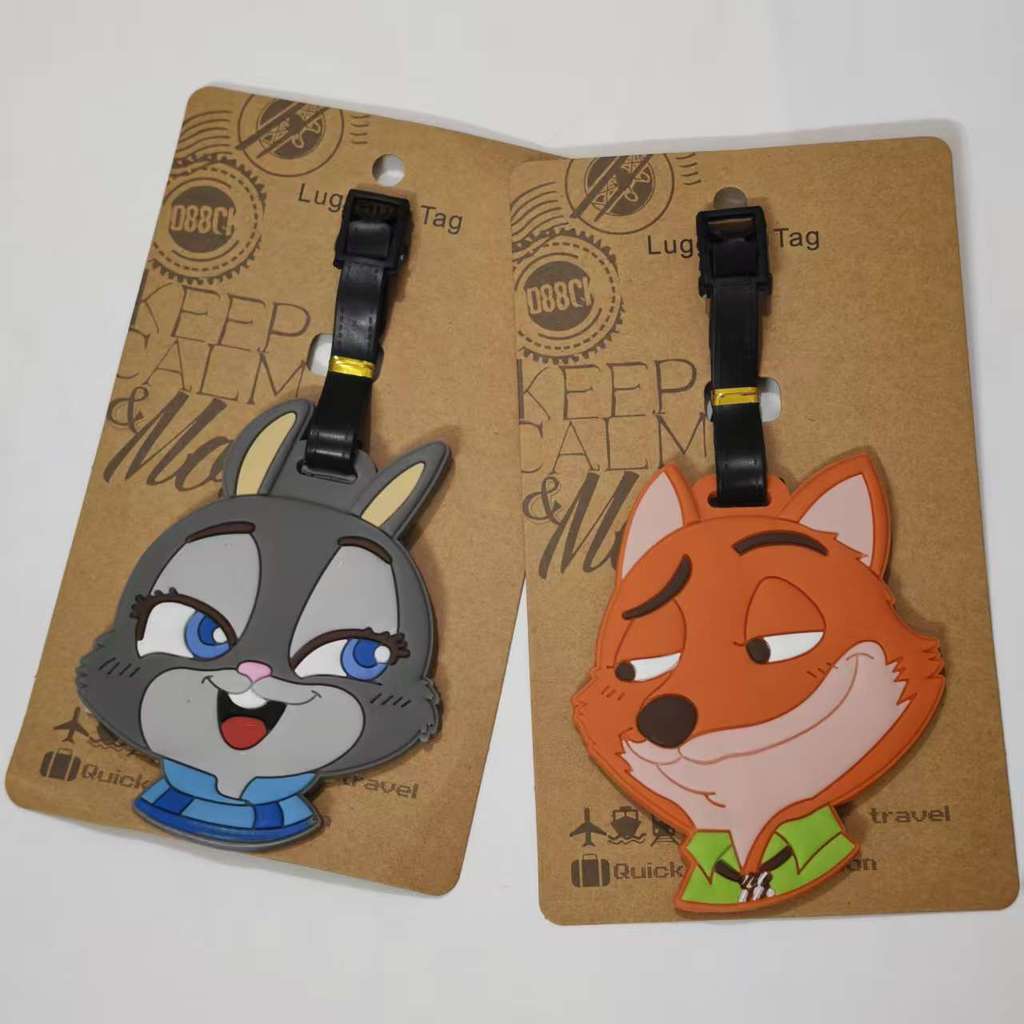Crazy Zootopia ป้ายห้อยกระเป๋าเดินทาง Judy sloth กระต่ายตํารวจกระเป๋าเดินทางลากจี้ระบุกระเป๋าเดินทาง