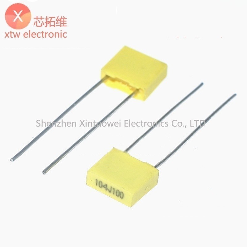 (50 ชิ้น) 100NJ100 ความจุที่ถูกต้อง 100V104J 100NF 0.1UF แก้ไข Capacitance Pin Pitch = 5 มม.DIP-2
