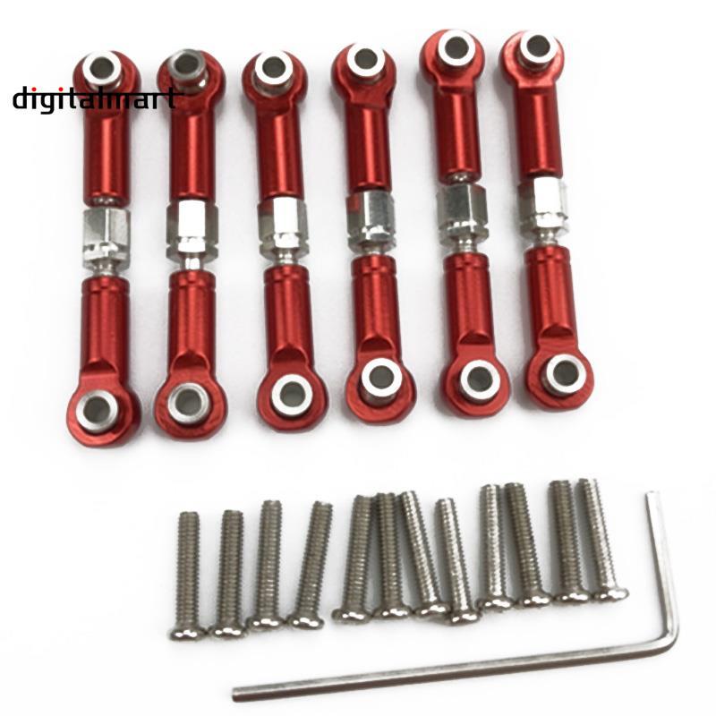 6 ชิ้นปรับโลหะ Linkage ดึง Rod ด้านหน้า/ด้านหลัง Servo Link สําหรับ A949 A959 A969 A979 K929 RC รถอั