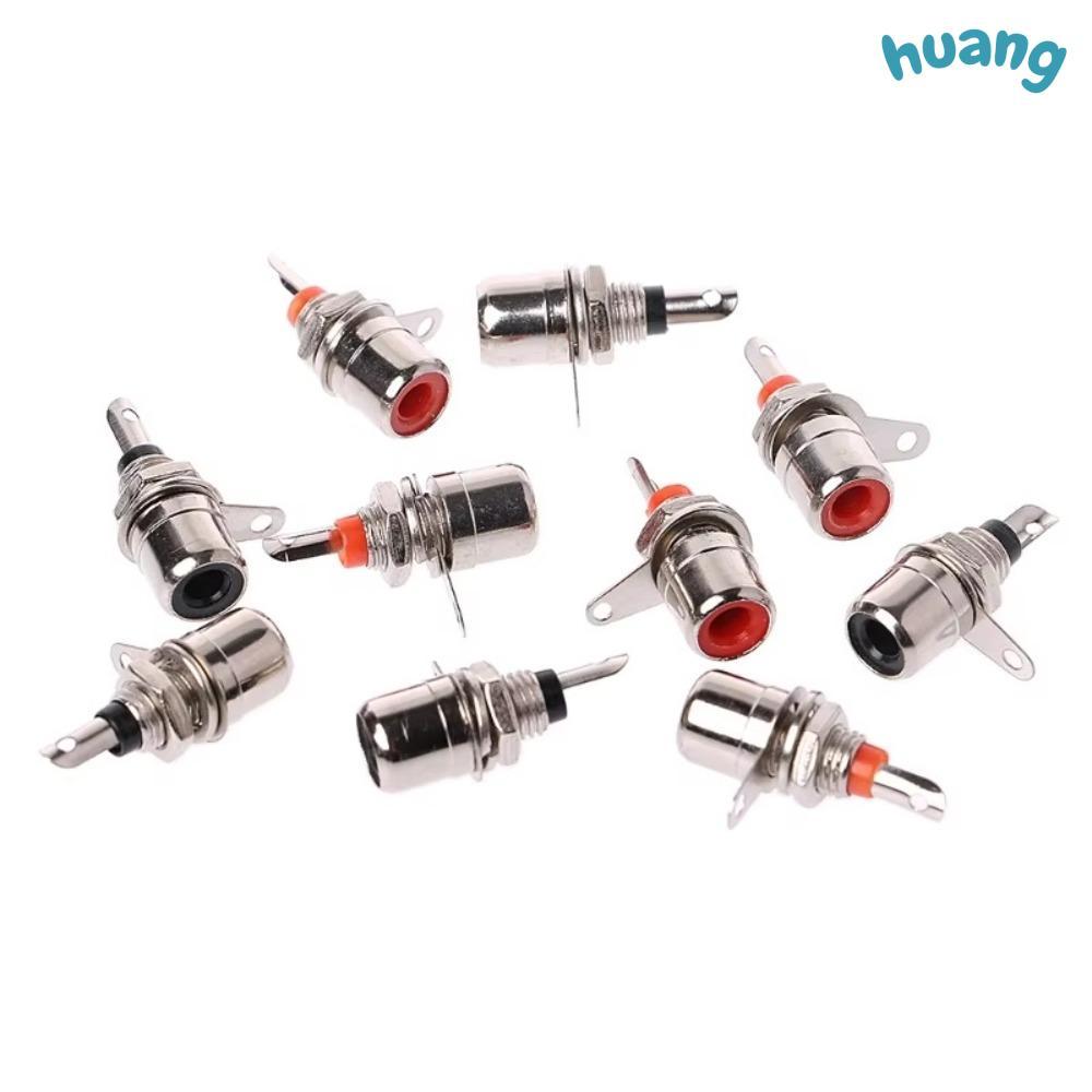 LONNG 15 ชิ้น RCA แจ็คแชสซี Mount Connector, หญิงหลุมเดียว RCA แผง Mount Connector, ทนทานชุบนิกเกิล 
