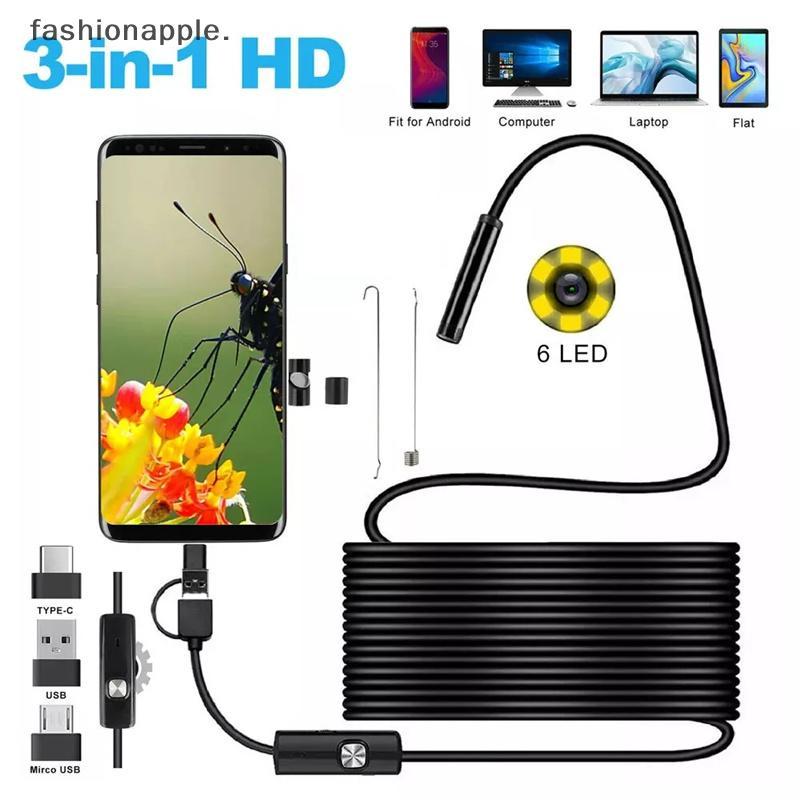 Form&Art กล้อง Endoscopic Android 5.5 มม., 3-in-1 Micro USB/Type-C Borescope, กันน้ํา FA