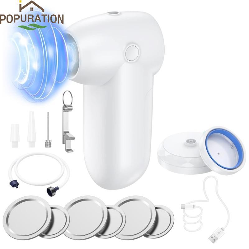 POP Electric Mason Jar เครื่องซีลสูญญากาศ Kit Wide Regular Mouth Portable Mason Jar Sealer for Vacuu
