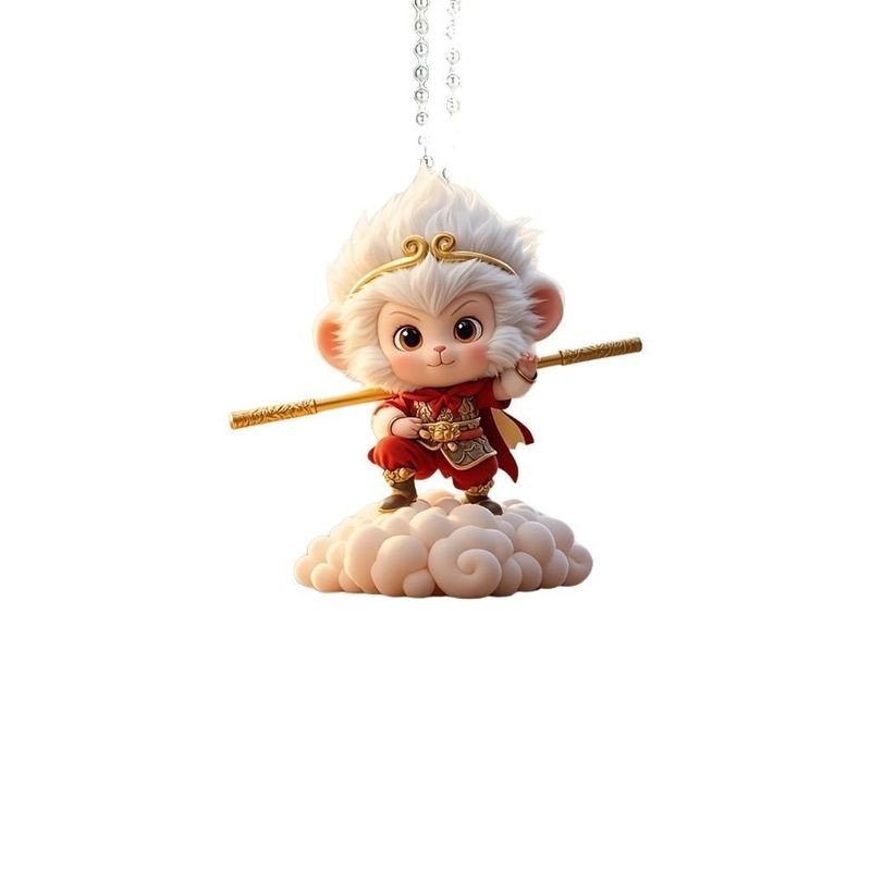 การ์ตูนน่ารัก Monkey King รถแขวนตกแต่งสําหรับอุปกรณ์ตกแต่งภายใน