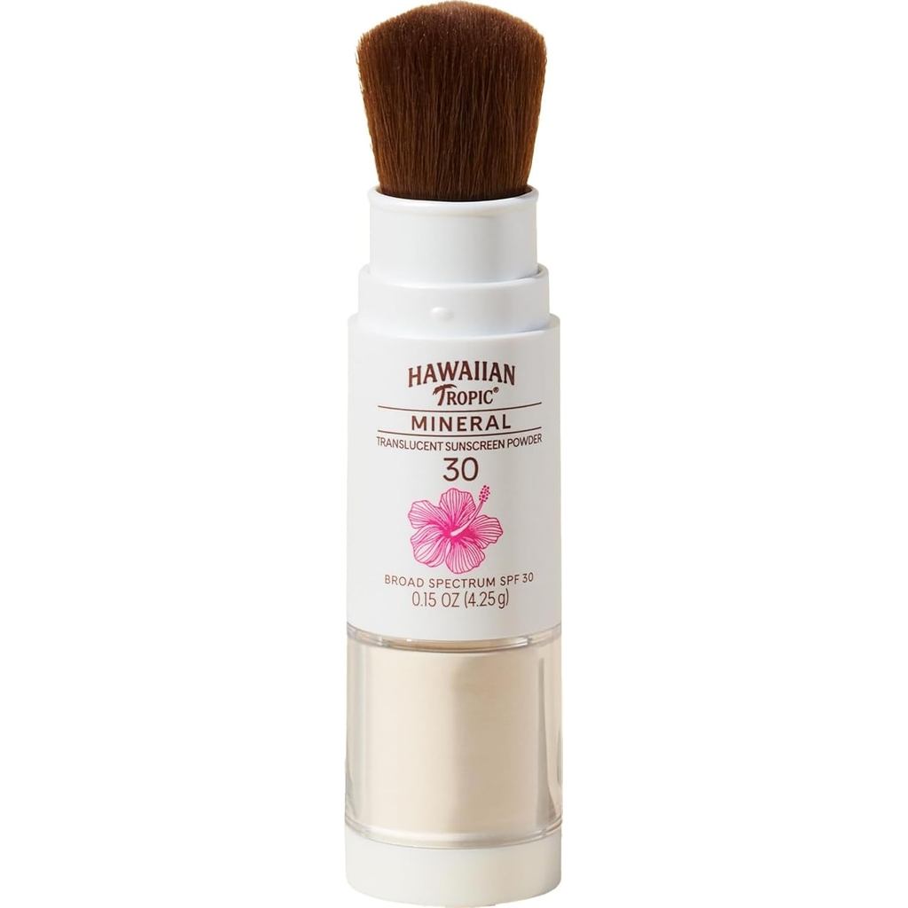 Hot New Item Hawaiian Tropic Mineral Powder Sunscreen Brush SPF 30, SPF Powder Sunscreen For Face, B