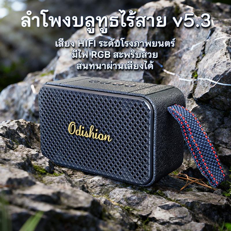 ลำโพงบลูทูธพกพา เบสหนัก เสียบพอร์ต USB/TF Card ได้ แบตอึด 1800mAh ลำโพงไร้สายสไตล์วินเทจ