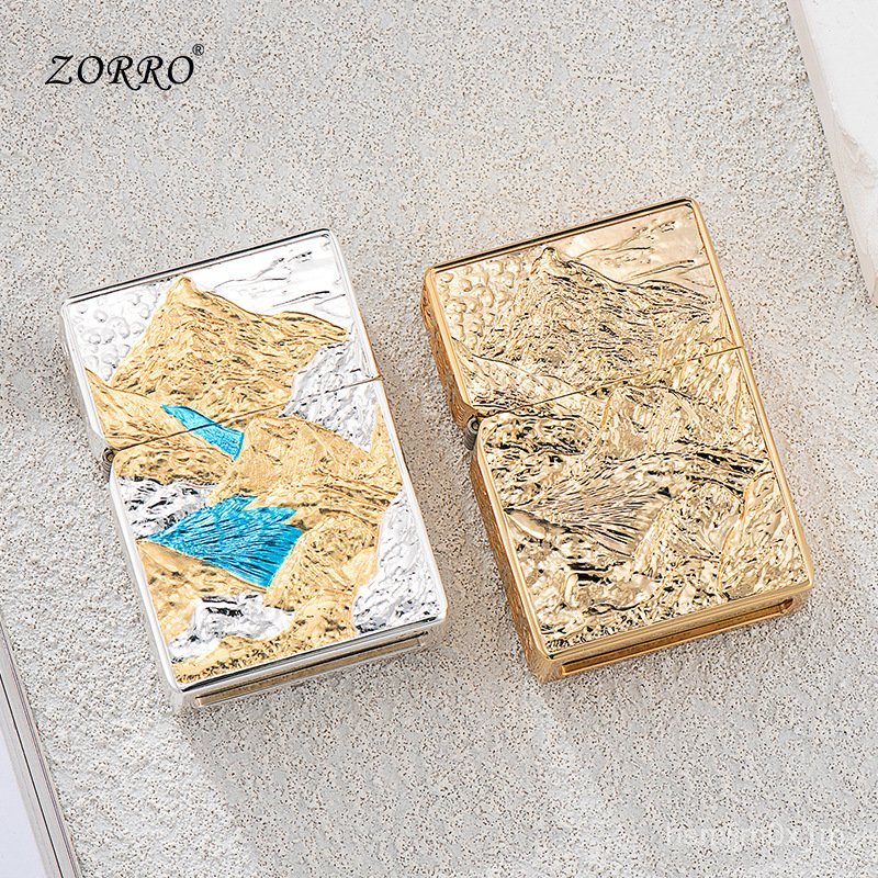 ZORRO Zorro Armor Golden Mountain Silver Mountain ไฟแช็กใหม่ งานฝีมือ 3D Relief แบบกล่องสุ่ม