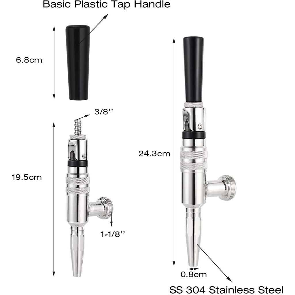 MRbrew Stout Coffee Faucet 304 Stainless Steel Keg Beer Tap | สําหรับ Cold Brew Coffee & Nitro Beer,