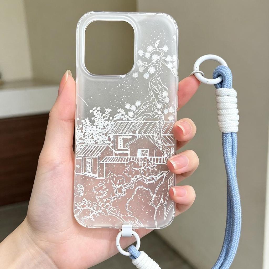 เคสไอโฟน ลายเส้นวิวชนบทหิมะพรีเมี่ยม iPhone17ProMax17Air16pro15plus14/13/12/11 ชื่อร้าน-CDYMSDK18