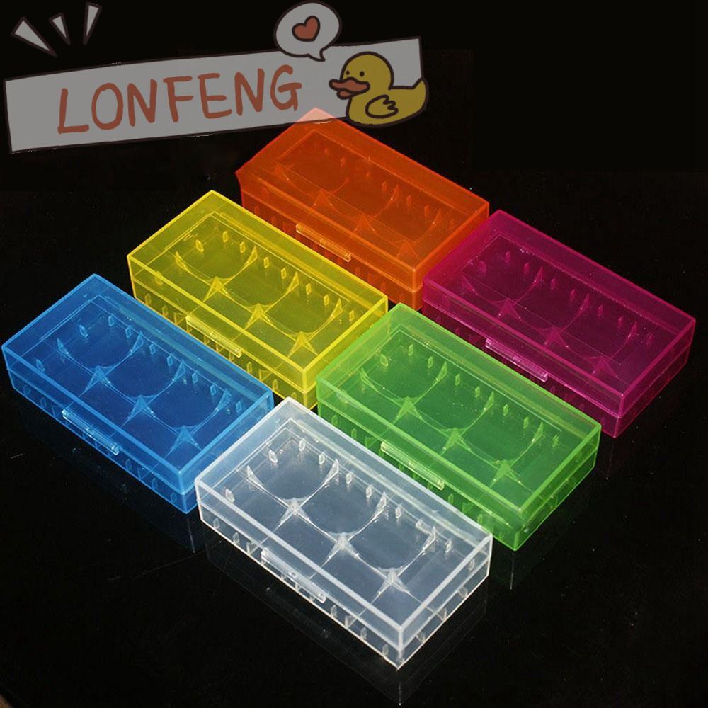 LONFENG กล่องแบตเตอรี่ 18650 กันลื่น AA AA AA 4 ก้อน, กล่องแบตเตอรี่แบบพกพา 18350 ที่ใส่แบตเตอรี่